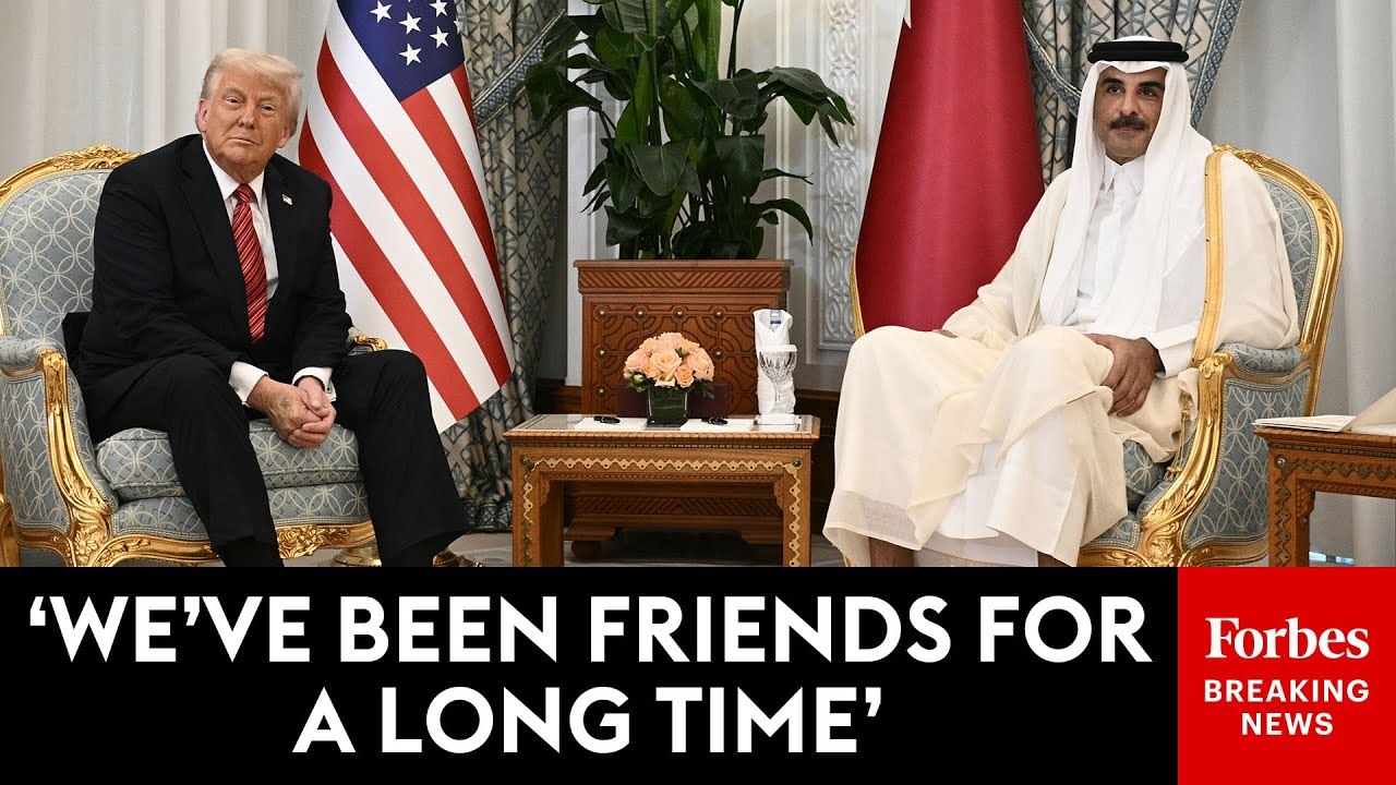 President Trump Meets With Qatari Emir Sheikh Tamim Bin Hamad Al Thani In Doha, Qatar