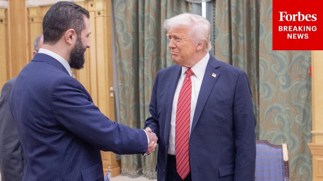 President Trump Meets With Syrian President Ahmad Al-Sharaa In Saudi Arabia After Lifting Sanctions