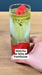 Matcha latte framboise