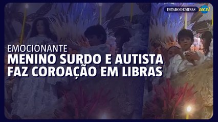 Menino surdo e autista coroa Jesus com versos em libras