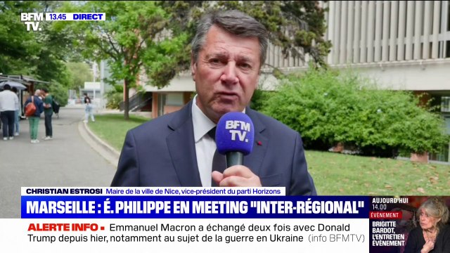 Meeting à Marseille: Edouard Philippe laboure le terrain , soutient Christian Estrosi, vice-président du parti Horizons