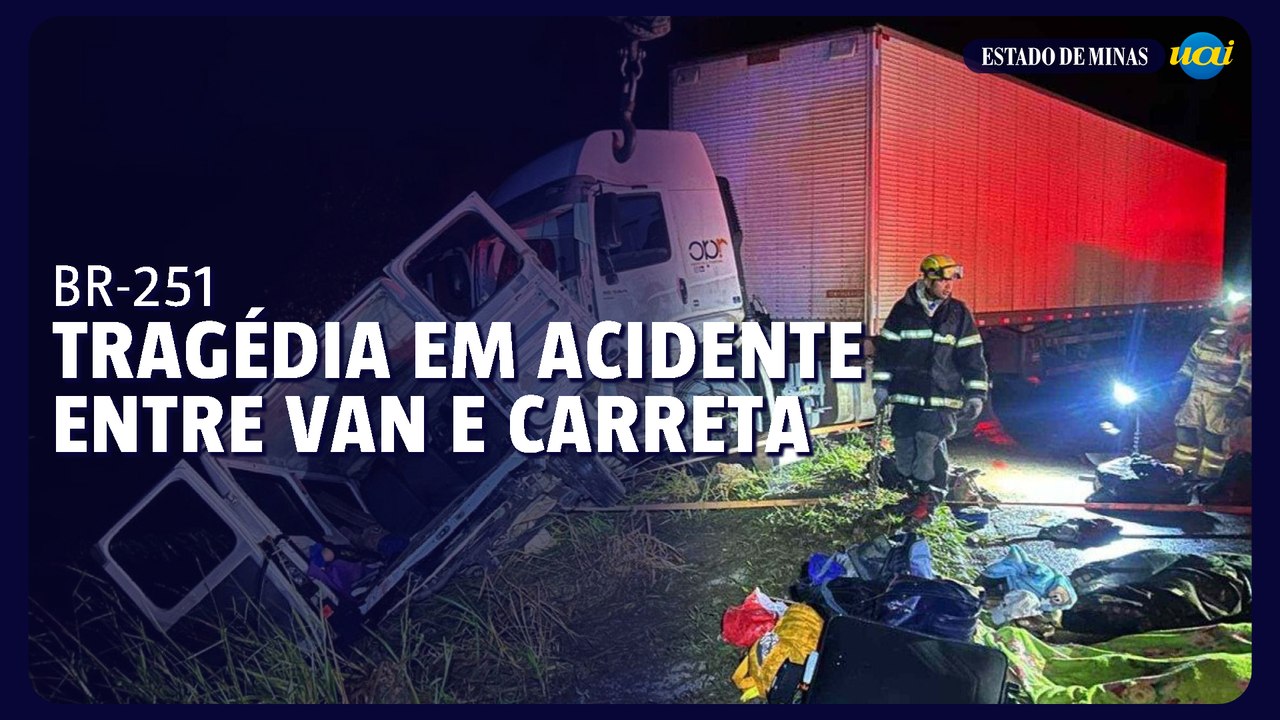 Grave acidente entre carreta e van deixa mortos na BR-251