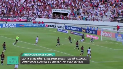 Santa Cruz não perde para o Central há 14 anos; Domingo as equipes se enfrentam pela Série D