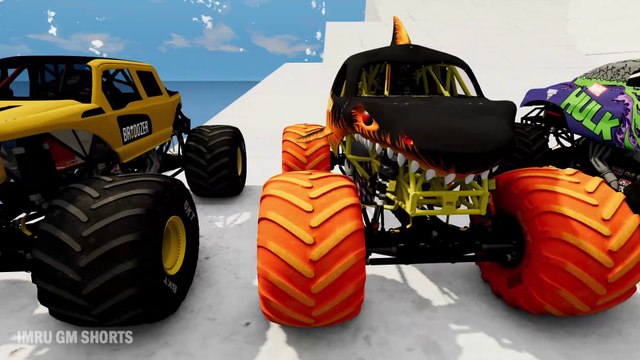 Epic High Speed Monster Truck Jumps & Crashes #01 - BeamNG Drive