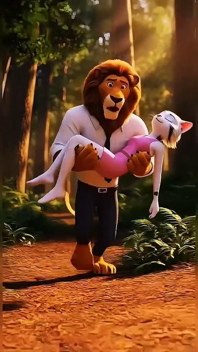 Lion saved cat