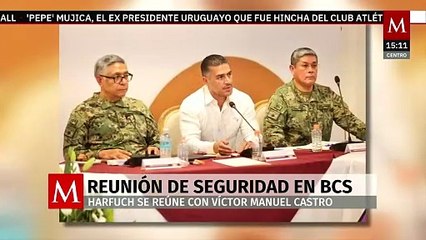 Harfuch y titular de Semar se reúnen con autoridades de BCS, con el fin de fortalecer la seguridad