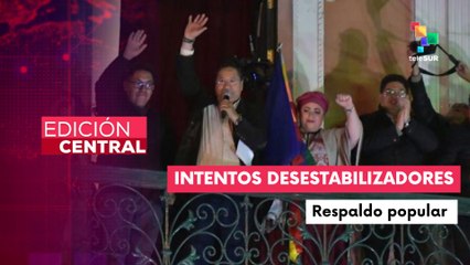 Pueblo acompañó al presidente Luis Arce en la Plaza Murillo