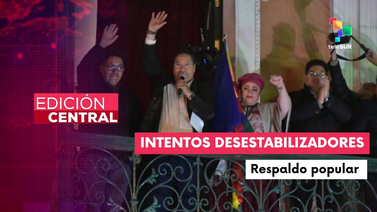 Pueblo acompañó al presidente Luis Arce en la Plaza Murillo