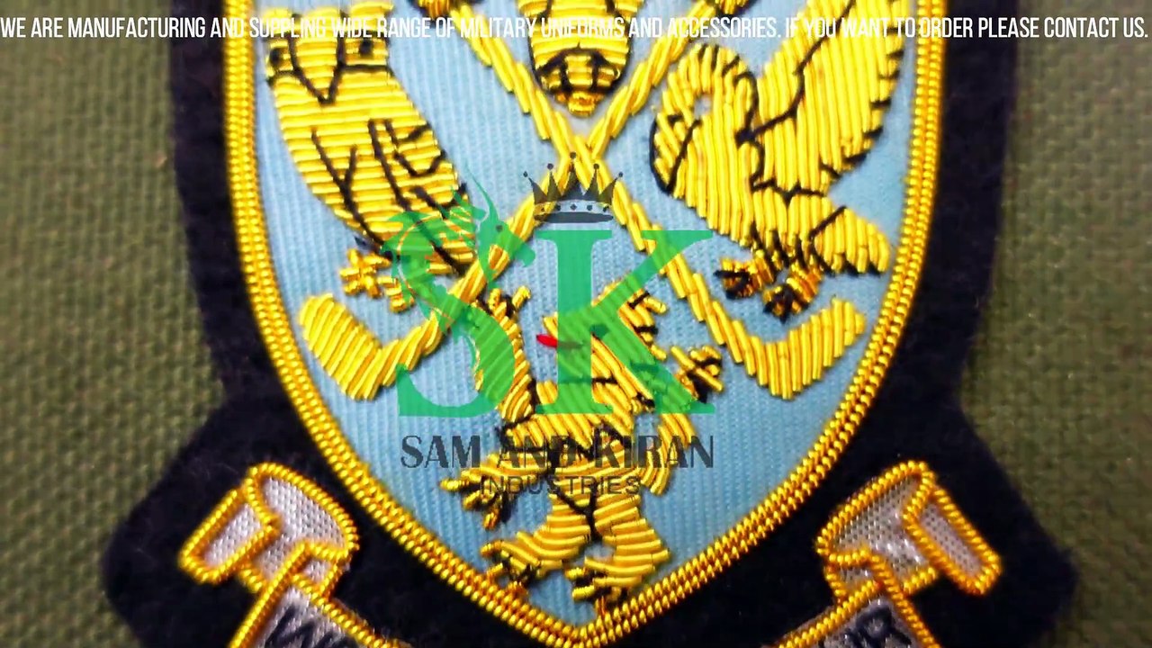 Custom Hand Embroidered Bullion Crest Badges, Personalized Embroidery Patches