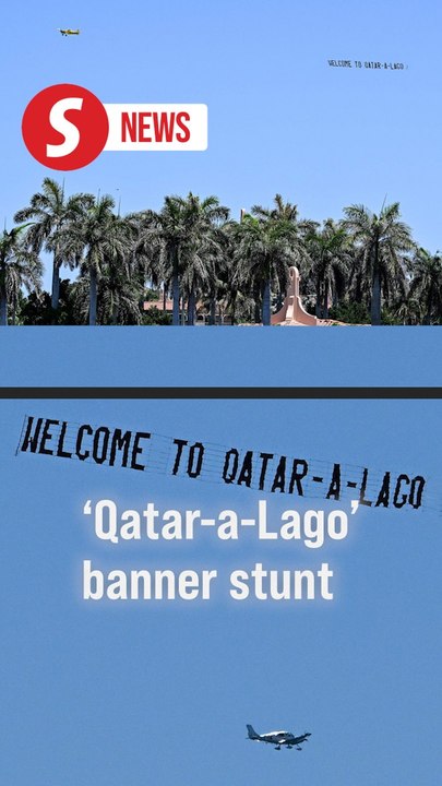 Democrats-funded ‘Qatar-a-Lago’ banner flies over Mar-a-Lago