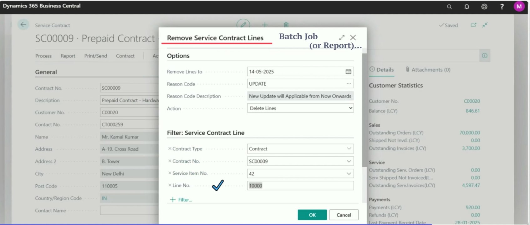 Delete / Remove Service Contract Lines in Business Central #d365bc #remove #delete #services #contracts #line