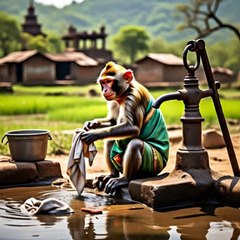 Washing the clothes, the Indian style