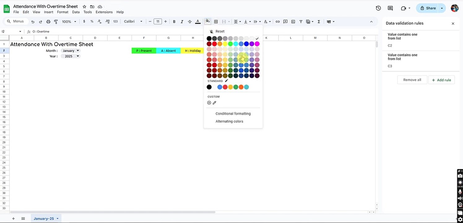 Attendance With Overtime Sheet _ Google Sheet _ Excel _ Spreadsheets