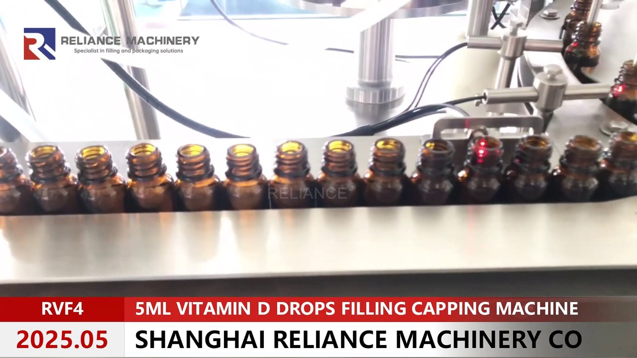 RELIANCE RVF4 Automatic Vitamin D3K2 Liquid Drops, Mineral Drops, Zinc Drops Filling Capping Machine