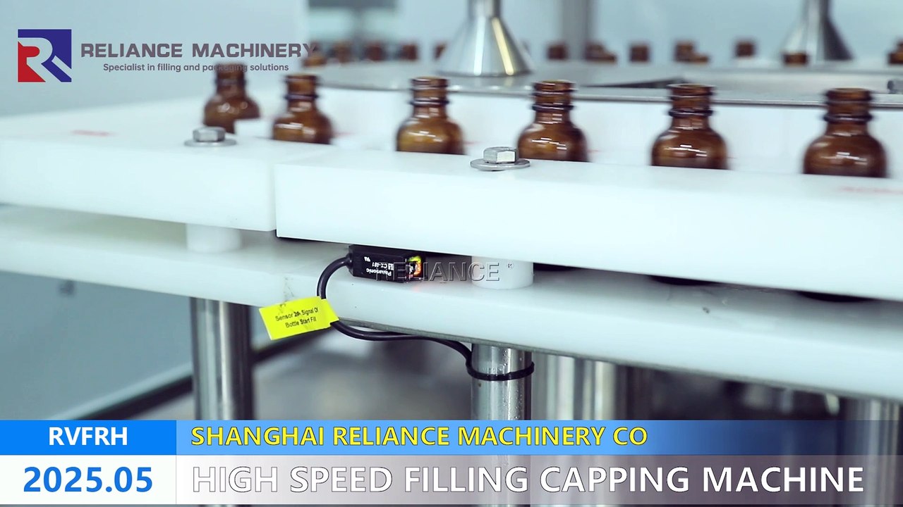 RELIANCE RVFRH High Speed 1Oz Amber Glass Dropper Bottle Filling Capping Machine