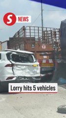 Lorry loses control in Banting, causing multiple collisions