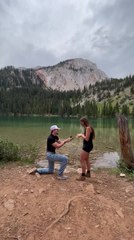 Man Proposes to His Girlfriend by Lake Side, and She Says Yes