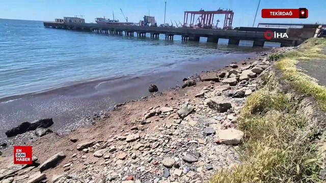 Marmara Denizi'nin Tekirdağ kıyılarında kızıl yosun birikintisi oluştu