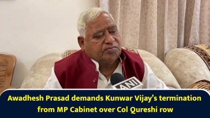 Awadhesh Prasad demands Kunwar Vijay’s termination from MP Cabinet over Col Qureshi row