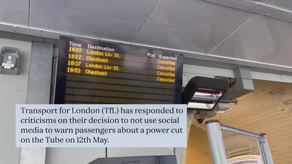 TfL reveals why it shunned social media warning to passengers about Tube power cut chaos