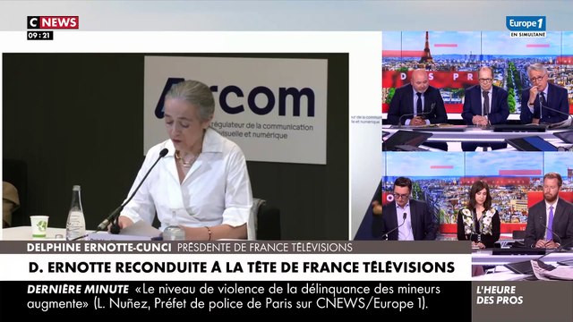 Delphine Ernotte reconduite à la tête de France Télévisions : Regardez les images de son audition à l’Arcom - VIDEO