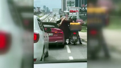 İstanbul'da trafikte tartıştığı motokuryeye silah çekti