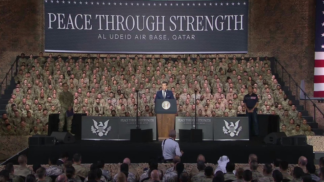 USA - President Trump Delivers Remarks to Troops at Al Udeid Air Base (15.05.25)