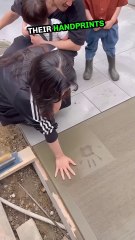 This Family Will Remember Handprints in Concrete for Their Whole Life 🖐️❤️ #shorts