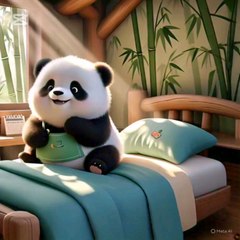 panda doing housework