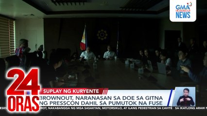 Brownout, naranasan sa DOE sa gitna ng presscon dahil sa pumutok na fuse | 24 Oras