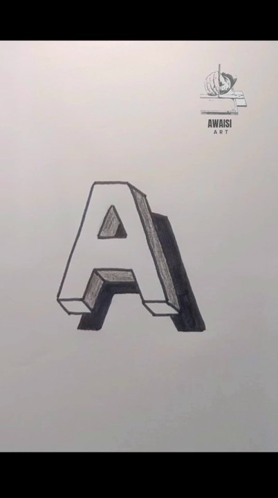3D letter A drawing