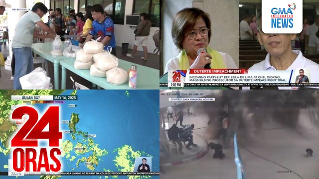 24 Oras: (Part 2) Incoming party-list Rep. De Lima at Diokno, magsisilbing prosecutor sa Duterte Impeachment Trial; isang bagong LPA, posibleng mabuo at makaapekto sa bansa; Bentahan ng P20/kg na bigas sa ilang lugar sa Luzon at NCR, pinilahan, atbp.