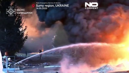 Massive fire erupts in Ukraine's Sumy region after Russian drone strike