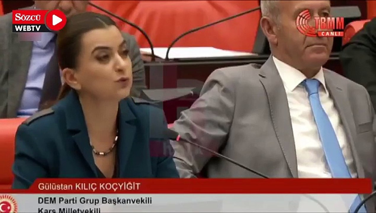 DEM'li vekil Kürtçe konuşmaya başladı: MHP'li vekil mikrofonu kapattı