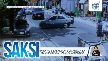 Kotse, nang-araro ng 5 sasakyan, bumangga sa isang bahay at multi-purpose hall ng barangay | Saksi