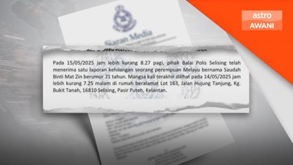 Warga emas hilang ditemukan lemas