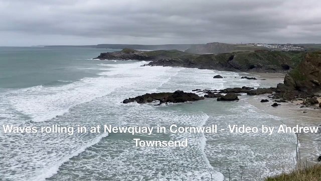 Waves rolling in at Newquay in Cornwall - Video by Andrew Townsend