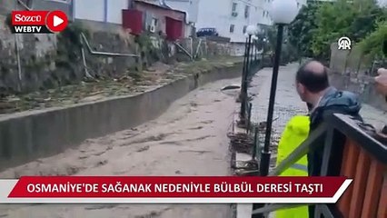 Osmaniye'de sağanak nedeniyle Bülbül Deresi taştı