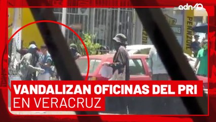 🚨¡Última Hora! Encapuchados vandalizan oficinas del PRI en Veracruz