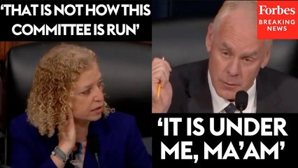 'You're Not The Chairman': Debbie Wasserman Schultz  And Ryan Zinke Have Testy Exchange After He Cuts Her Off