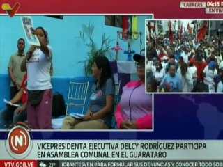 Vicepresidenta Rodríguez participa en asamblea comunal con el Poder Popular de El Guarataro