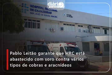 Pablo Leitão garante que HRC está abastecido com soro contra vários tipos de cobras e aracnídeos