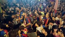Celebració Barça lliga 2024-2025 a Canaletes