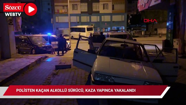 Polisten kaçan alkollü sürücü, kaza yapınca yakalandı
