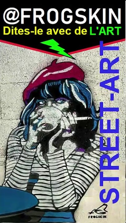 🎨 Street-Art : FROGSKIN « Dites-le avec de l'Art » #frogskin #streetart #fantic #streetartbiker