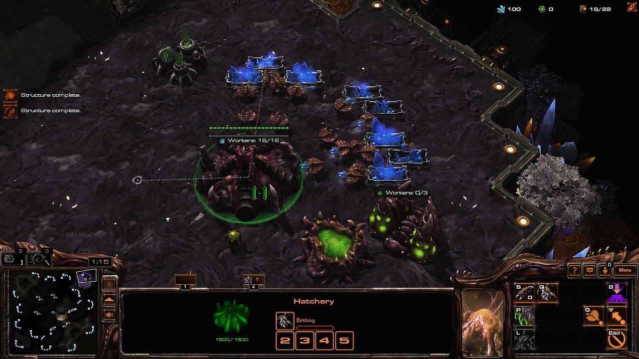 [SC2]No.0383--Great ZERG Player vs Hard-Level PROTOSS Timing Attack A.I, LOSS.CUT.01'34-14'09