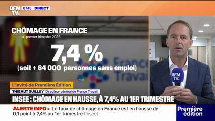 Thibaut Guilluy, directeur général de France Travail, réagit aux chiffres du chômage, en hausse de 0,1 point au premier trimestre 2025