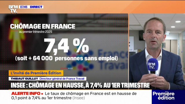 Thibaut Guilluy, directeur général de France Travail, réagit aux chiffres du chômage, en hausse de 0,1 point au premier trimestre 2025