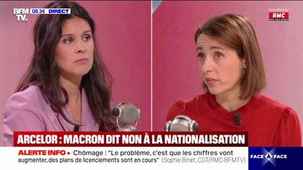 ArcelorMittal: Sophie Binet (CGT) souhaite que "l'État bloque les licenciements" et estime que "la meilleure solution est la nationalisation"