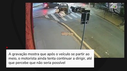 Un auto se parte por la mitad tras ser impactado